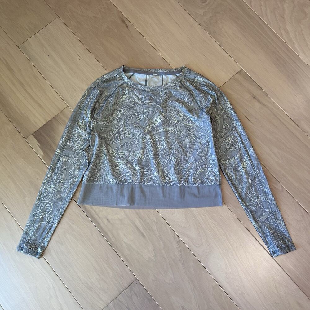 Lululemon Stripe in Stride Paisley Shirt Long Sleeve Women’s 8